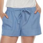 Juniors' Joe B Tie Front Soft Shorts, Teens, Size: Small, Blue