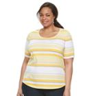 Plus Size Croft & Barrow&reg; Scoopneck Tee, Women's, Size: 2xl, Gold