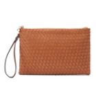 Lc Lauren Conrad Daisy Basket Weave Wristlet, Women's, Med Brown