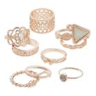 Mudd&reg; Textured Ring Set, Women's, Pink