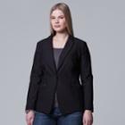 Plus Size Simply Vera Vera Wang Modern Blazer, Women's, Size: 0x, Black