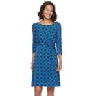Women's Dana Buchman Printed Knot-front Dress, Size: Xs, Blue