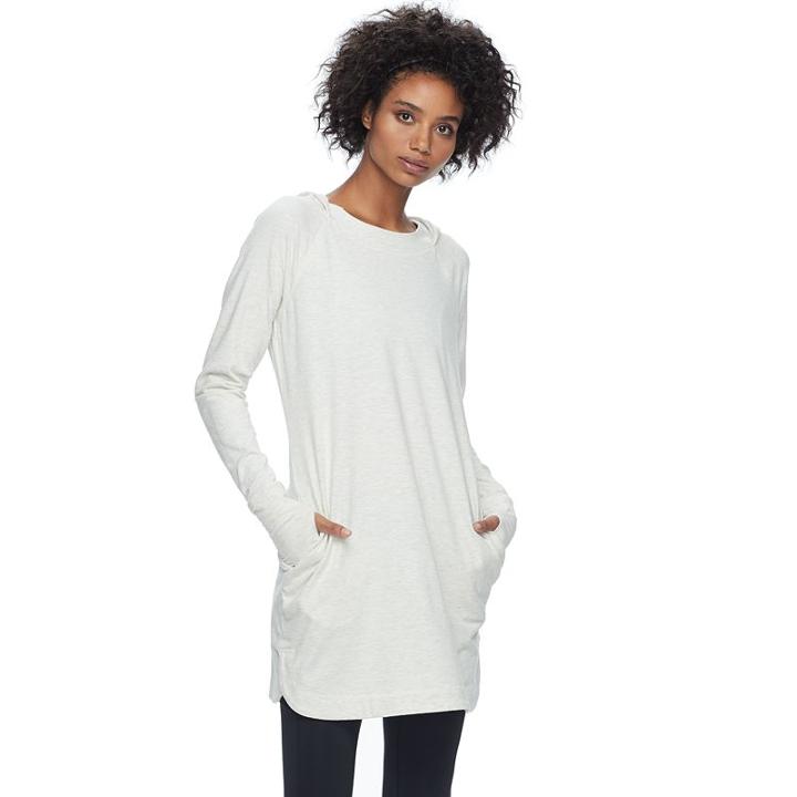 Women's Tek Gear&reg; Hooded Long Sleeve Dress, Size: Xl, Light Grey