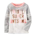 Girls 4-6x Carter's Totally Super Awesome Glitter Graphic Tee, Girl's, Size: 6x, White Oth