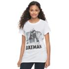 Juniors' Dc Comics Batman Skyline Graphic Tee, Girl's, Size: Large, White