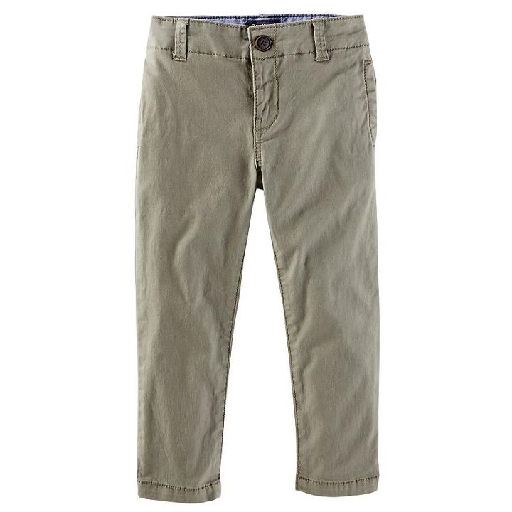 Boys 4-7 Oshkosh B'gosh&reg; Straight-fit Stretch Twill Pants, Boy's, Size: 4, Green
