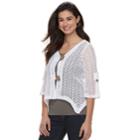 Women's Nina Leonard Handkerchief Knit Cardigan, Size: Small, White
