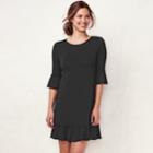 Women's Lc Lauren Conrad Ruffled T-shirt Dress, Size: Xs, Black