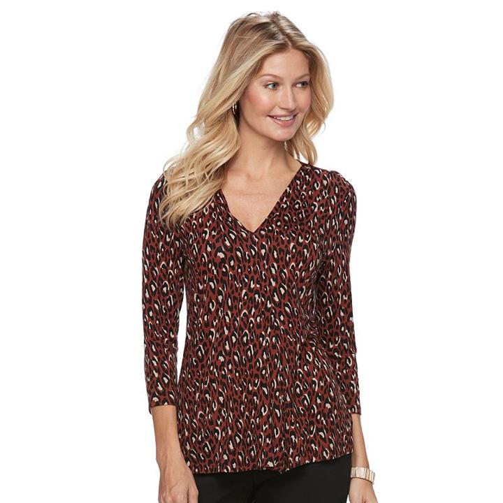 Women's Dana Buchman Release-pleat Top, Size: Large, Dark Beige