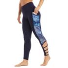 Women's Balance Collection Coralee Strappy Ankle Leggings, Size: Large, Blue Curacao Aquatic