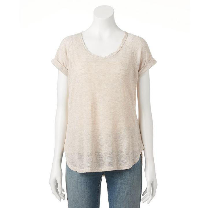 Women's Loramendi Roll Cuff Top, Size: Xs, Natural