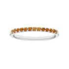 14k White Gold Citrine Stackable Ring, Women's, Size: 7.50, Orange