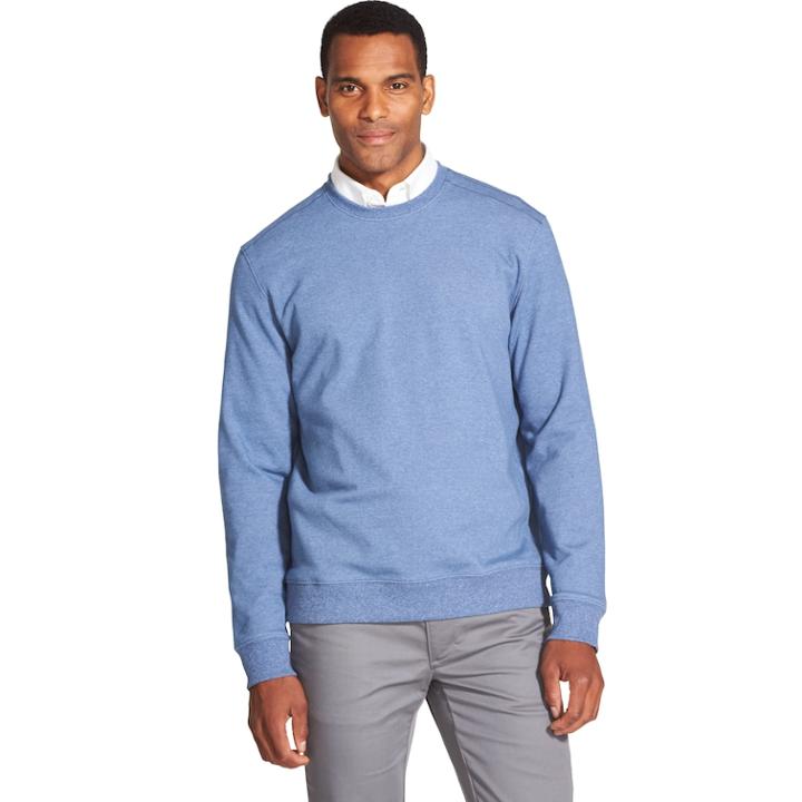 Men's Van Heusen Flex Classic-fit Fleece Knit Crewneck Sweater, Size: Medium, Light Blue