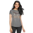 Petite Apt. 9&reg; Scoopneck Graphic Tee, Women's, Size: M Petite, Med Grey