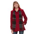 Women's Tower By London Fog Wool Blend Scarf Jacket, Size: Xl, Med Red