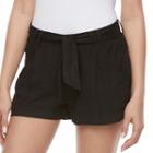 Juniors' So&reg; High-rise Shortie Shorts, Girl's, Size: Large, Black