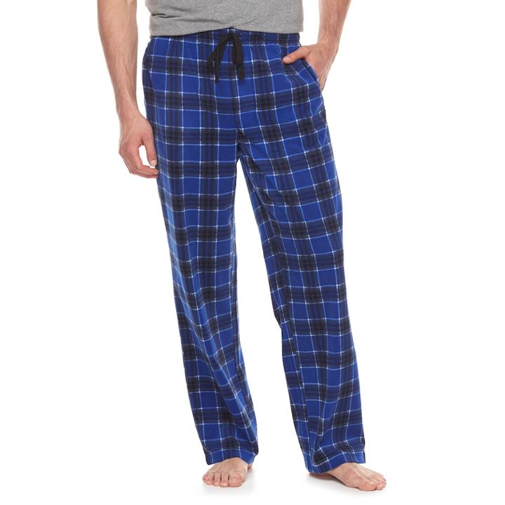 Big & Tall Croft & Barrow&reg; Patterned Microfleece Lounge Pants, Men's, Size: L Tall, Dark Blue