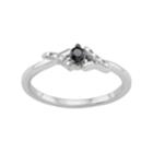 Sterling Silver 1/10 Carat T.w. Black & White Diamond Bypass Ring, Women's, Size: 7