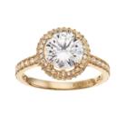 Cubic Zirconia 10k Gold Tiered Halo Ring, Women's, Size: 6, White