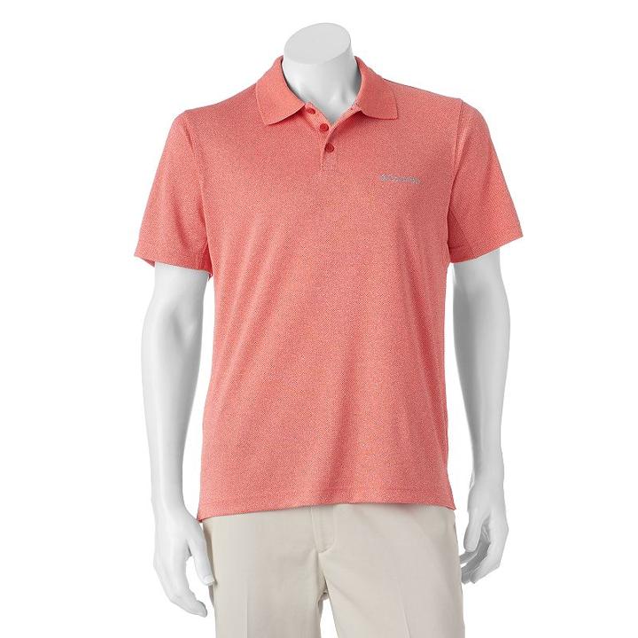 Men's Columbia Omni-wick Solid Oak View Polo, Size: Xxl, Orange Oth