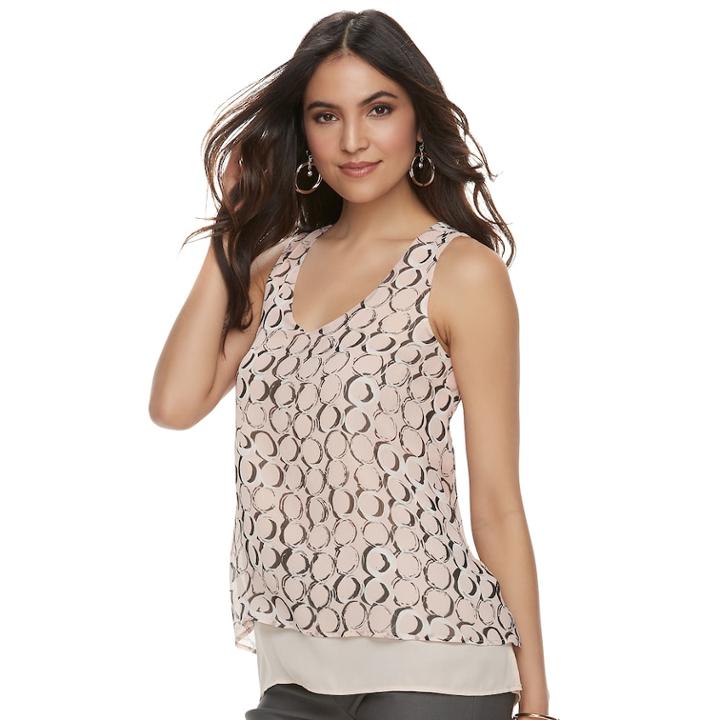 Women's Apt. 9&reg; Chiffon Popover Tank, Size: Xl, Light Pink