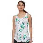 Women's Apt. 9&reg; Printed Crisscross Tank, Size: Large, White
