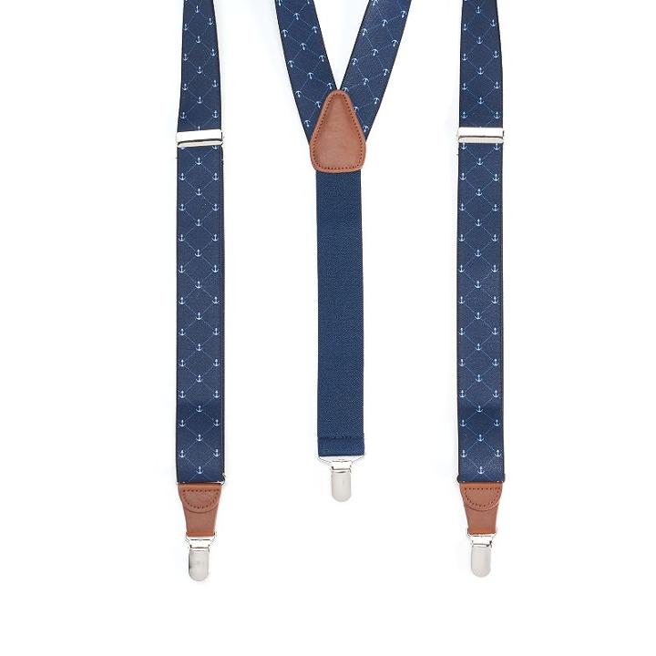 Men's Wembley Anchor Suspenders, Blue