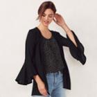 Women's Lc Lauren Conrad Bell Cardigan, Size: Large, Black