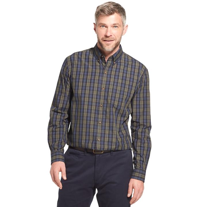 Men's Arrow Trail Blazer Classic-fit Plaid Button-down Shirt, Size: Xxl, Dark Green