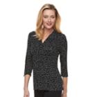 Women's Croft & Barrow&reg; Surplice Empire Top, Size: Medium, Black