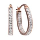 Crystal 14k Gold Over Silver-plated U-hoop Earrings, Women's, White