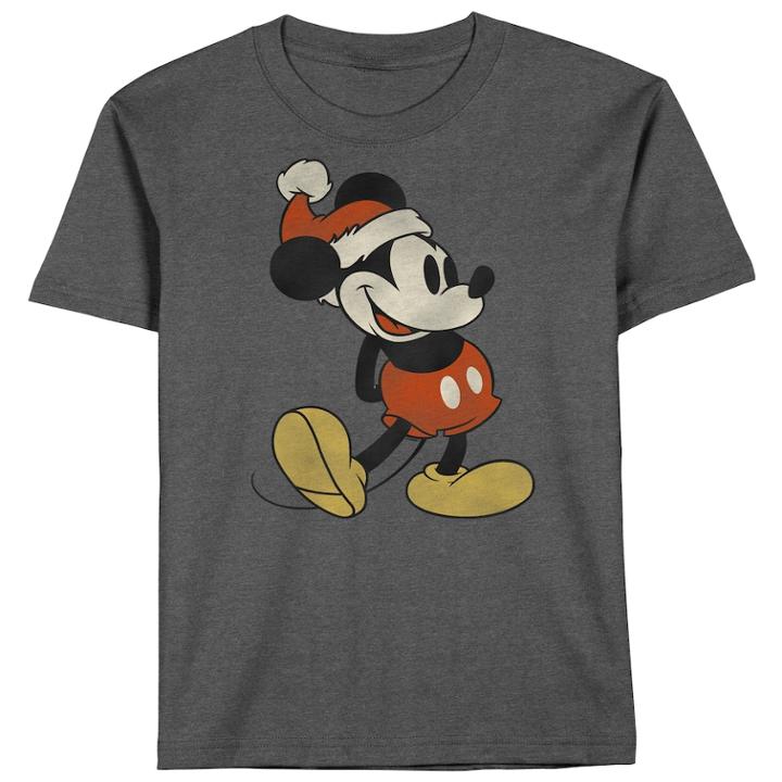 Boys 8-20 Mickey Mouse Santa Tee, Size: Large, Oxford