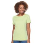 Women's Croft & Barrow&reg; Essential Classic Crewneck Tee, Size: Medium, Med Green