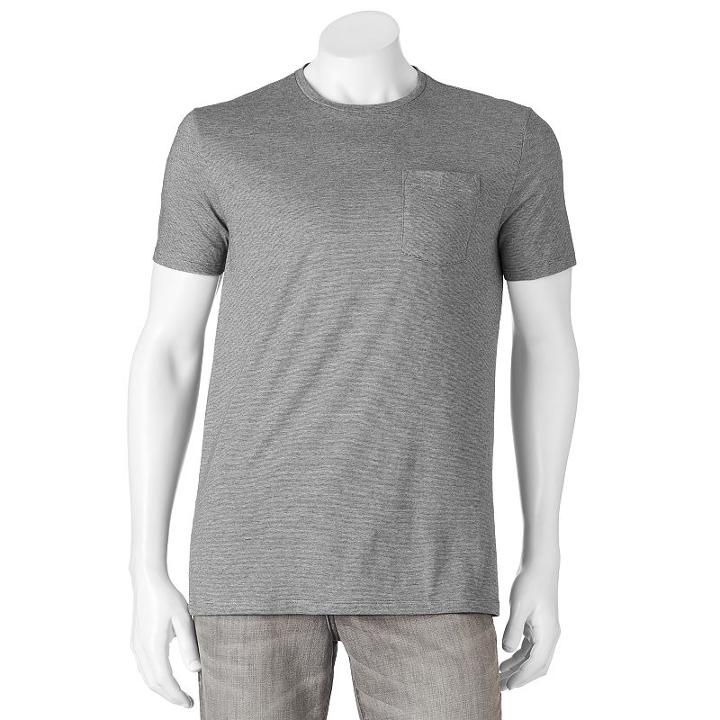 Men's Apt. 9&reg; Modern-fit Striped Crewneck Tee, Size: Medium, Black