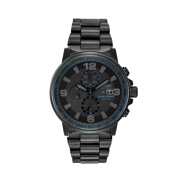 Citizen Eco-drive Men's Nighthawk Stainless Steel Chronograph Watch - Ca0295-58e, Size: Large, Black