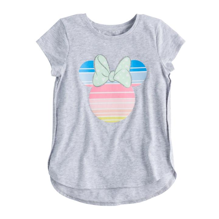 Disney's Minnie Mouse Girls 4-10 Tulip Hem Tee By Jumping Beans&reg;, Size: 7, Light Grey