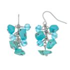 Beaded Simulated Turquoise Cluster Drop Earrings, Women's, Turq/aqua