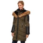 Women's Triple Star Hooded Puffer Parka, Size: Large, Lt Green