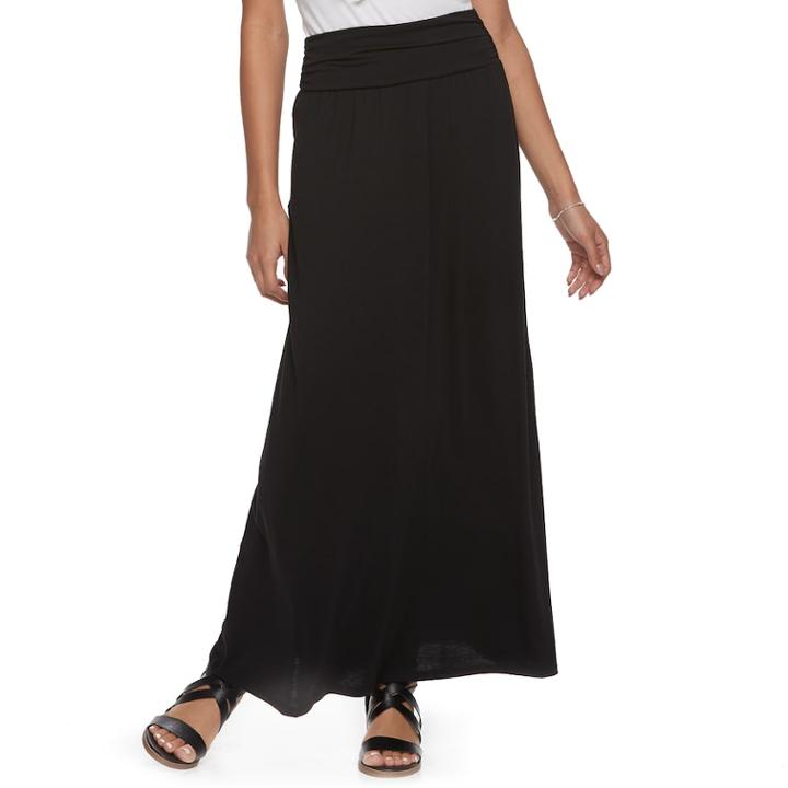 Juniors' Joe B Knit Maxi Skirt, Teens, Size: Small, Black
