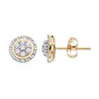 10k Gold 1/3 Carat T.w. Diamond Flower Stud Earrings, Women's, White