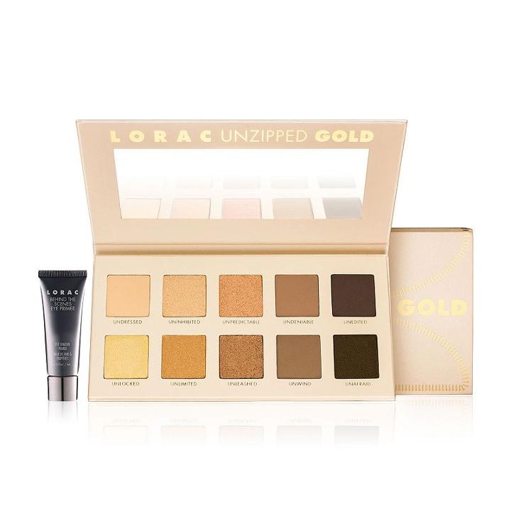 Lorac Unzipped Gold Eyeshadow Palette And Eye Primer Set, Multicolor