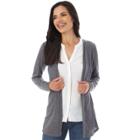 Women's Apt. 9&reg; Mock-layer Cardigan, Size: Medium, Dark Grey