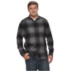 Big & Tall Apt. 9&reg; Modern-fit Plaid Brushed Flannel Button-down Shirt, Men's, Size: Xxl Tall, Black