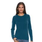 Women's Apt. 9&reg; Cashmere Crewneck Sweater, Size: Xl, Turquoise/blue (turq/aqua)