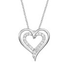 10k White Gold 1/4-ct. T.w. Diamond Heart Pendant, Women's, Size: 18