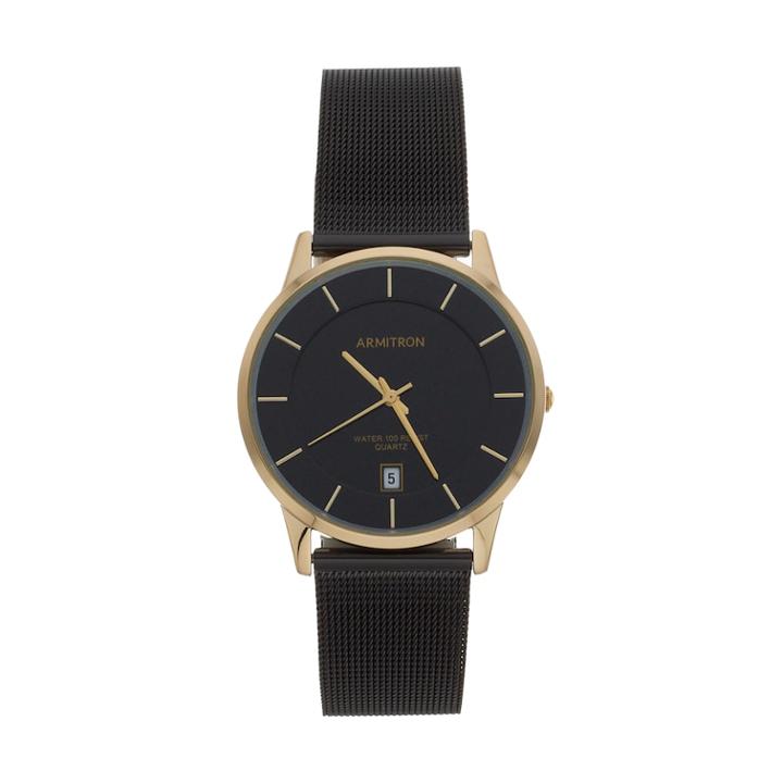 Armitron Men's Two Tone Stainless Steel Mesh Watch - 20/5123gpti, Size: Medium, Black