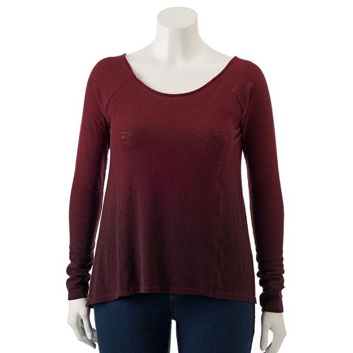 Plus Size Rock & Republic&reg; Crisscross-back Sweater, Women's, Size: 1xl, Dark Red