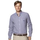 Men's Chaps Gingham Easy-care Poplin Shirt, Size: Large, Purple