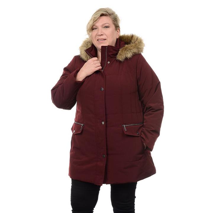 Plus Size Fleet Street Quilted Stadium Jacket, Women's, Size: 3xl, Red