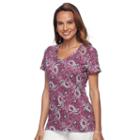 Women's Croft & Barrow&reg; Essential V-neck Tee, Size: Xxl, Med Purple